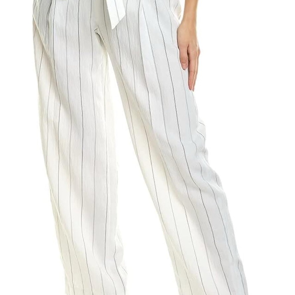 Vince Ivory Striped Wide Leg Trousers